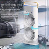 Rotating, Rechargeable, Mist Fan with Lightening Effects and Wireless Remote