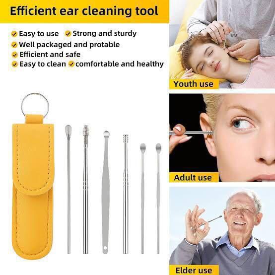 7pcs set - Set of 6pcs Ear Wax Cleaner Kit with 1 Pouch