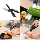 2 in 1 Clever Cutter Stainless Steel Scissor with Cutting Board Utility