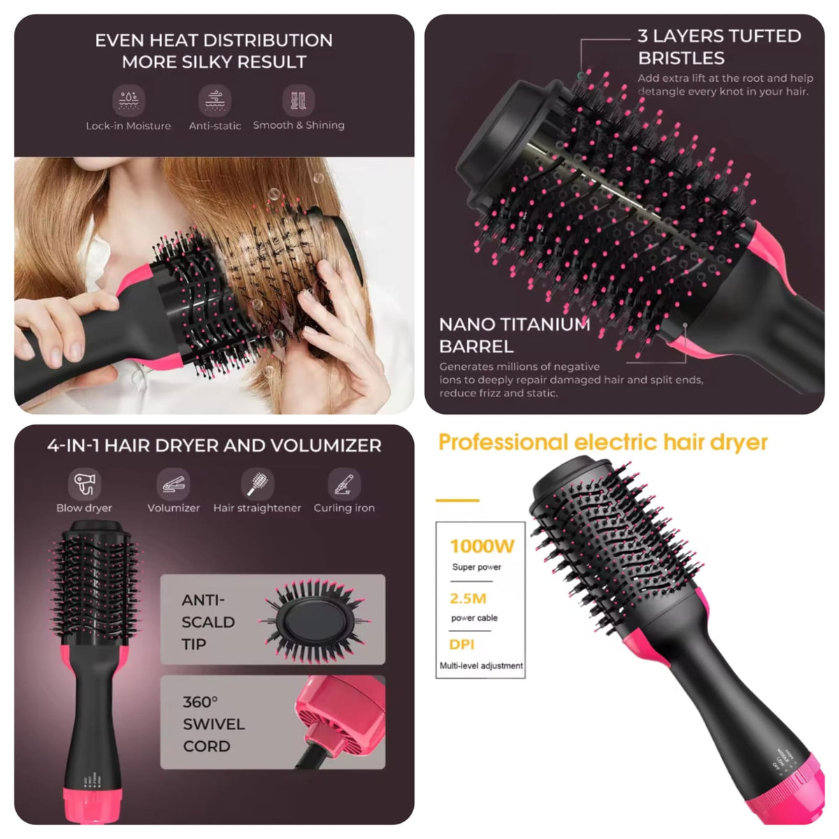 3in1 One Step Hair Dryer Curler