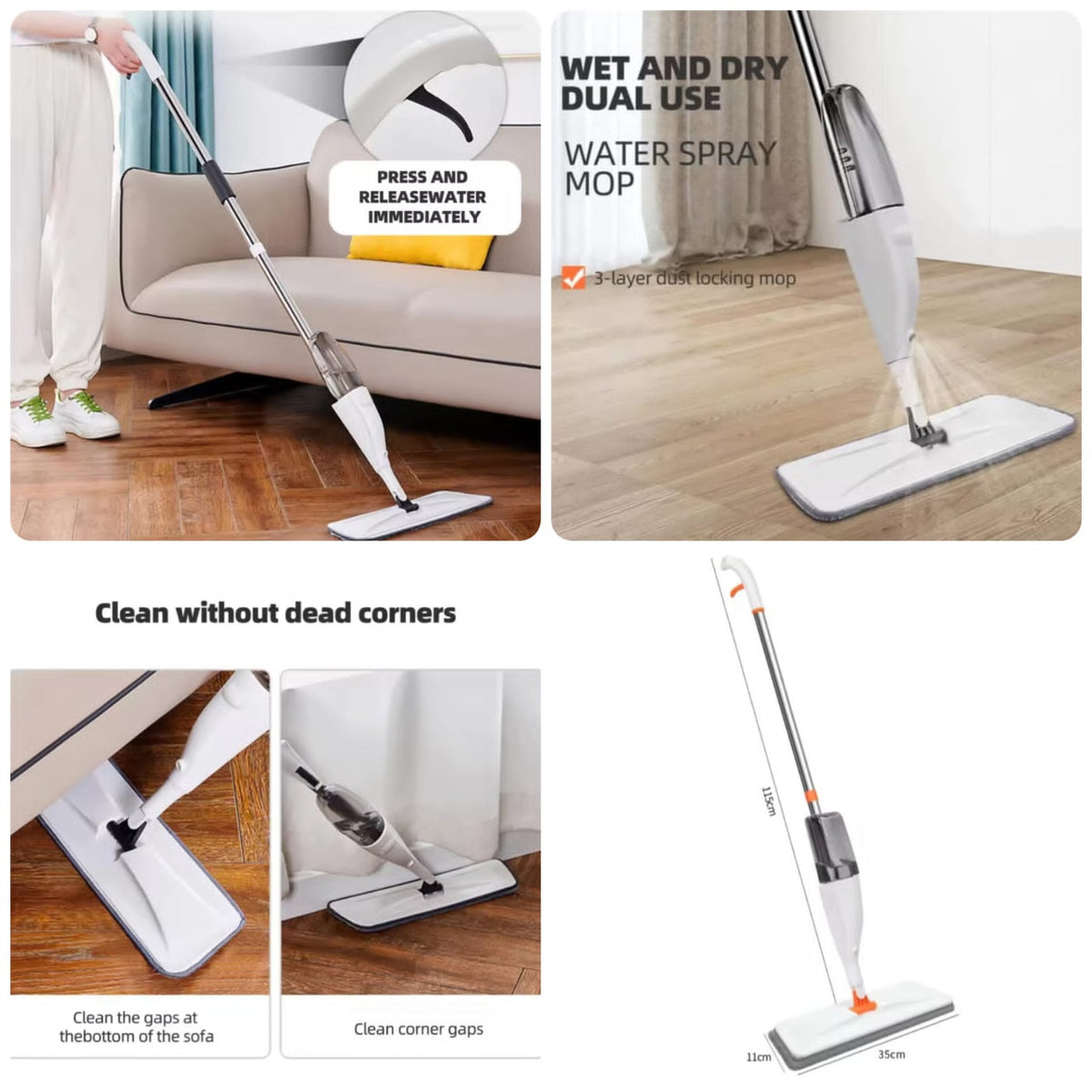 Healthy Spray Mop with Removable Washable Cleaning Microfiber Pad