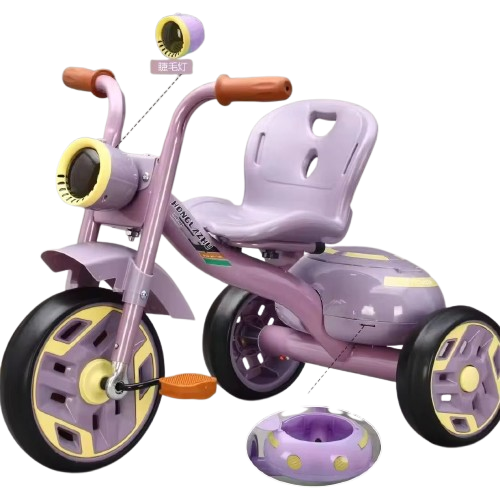 Premium Baby Tricycle with Front LED Light & Storage Compartment | Kids Ride-On Bicycle