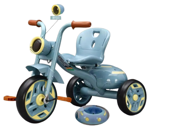 Premium Baby Tricycle with Front LED Light & Storage Compartment | Kids Ride-On Bicycle