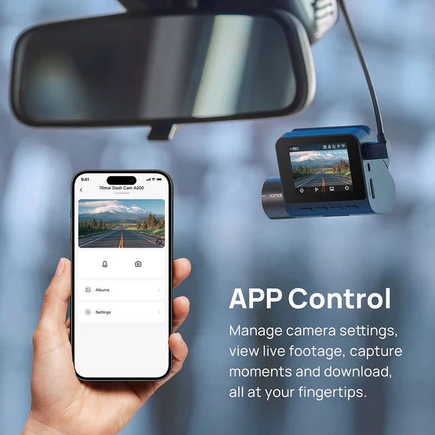 Control Cam App 70mai Dash Cam A200 APP Control 1080P 60FPS Dual-Channel Optional ...