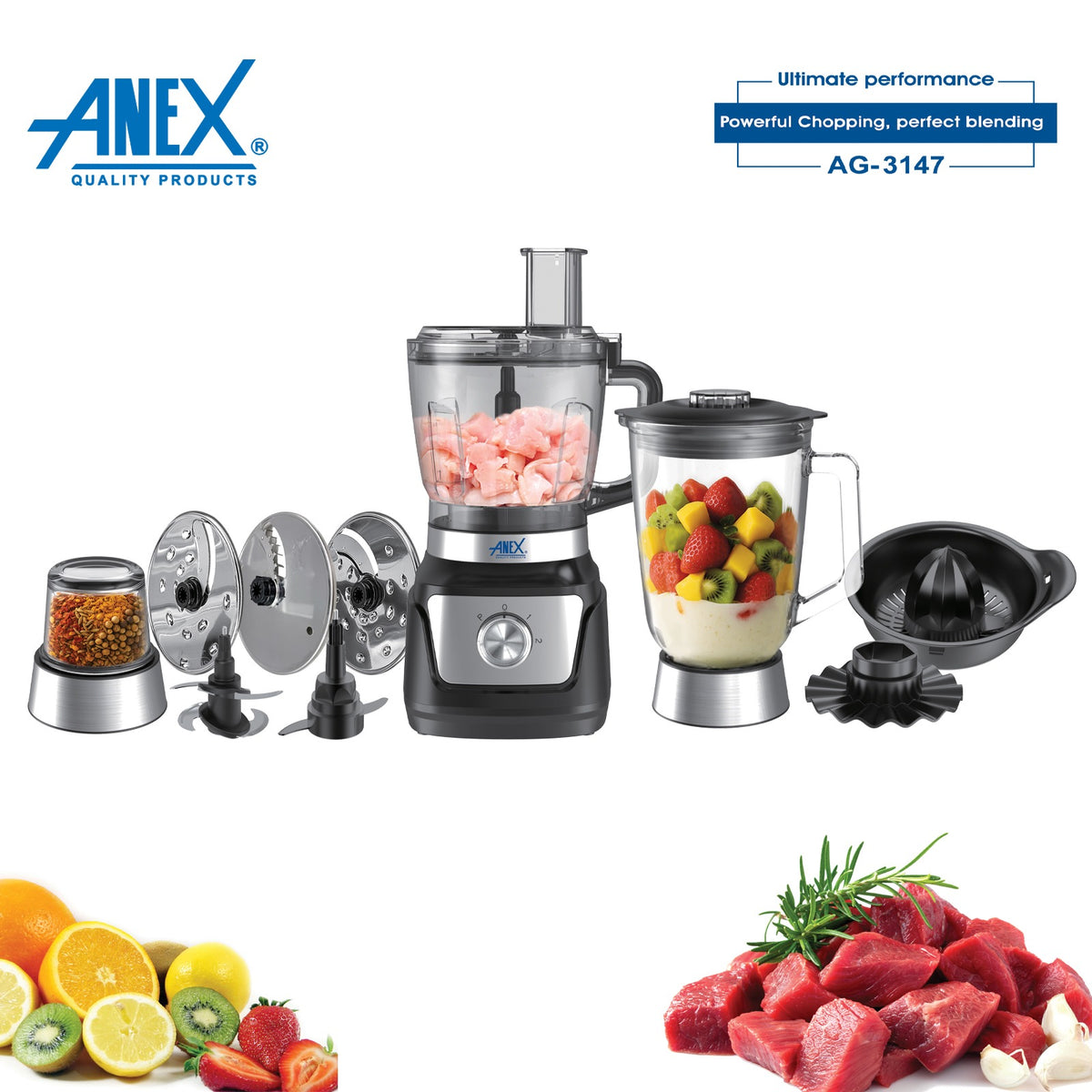 Anex AG-3147 Big Chopper 700W Motor 9 in 1