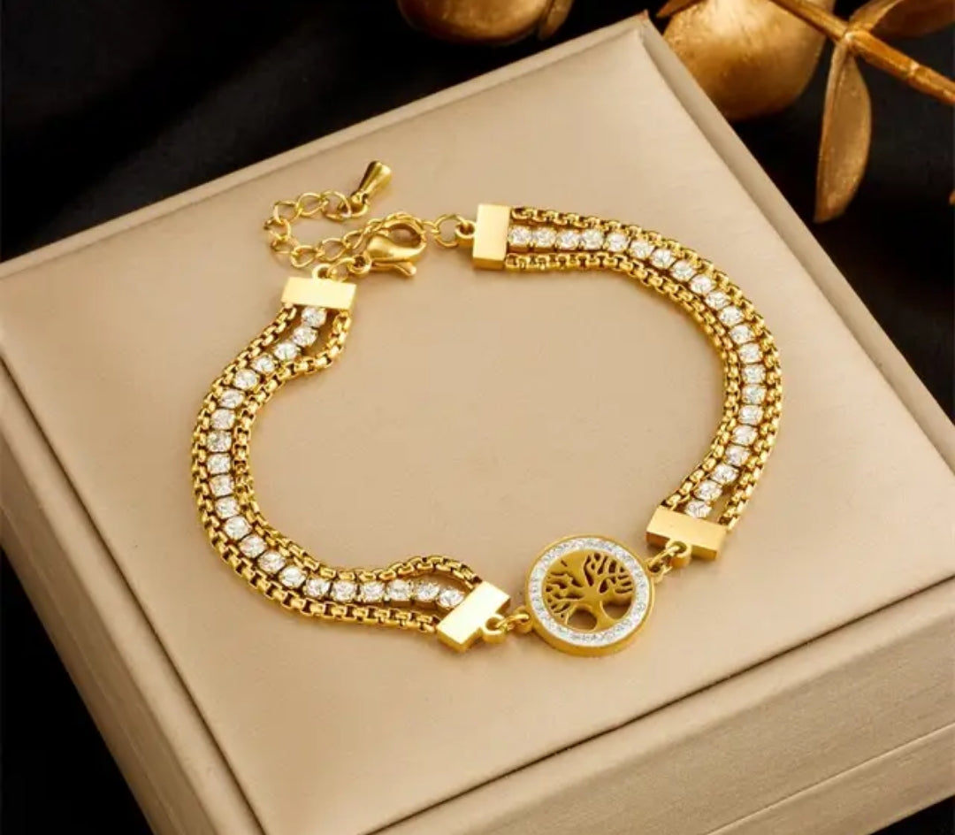 SS Steel Tori & Butterfly Bracelet - B1