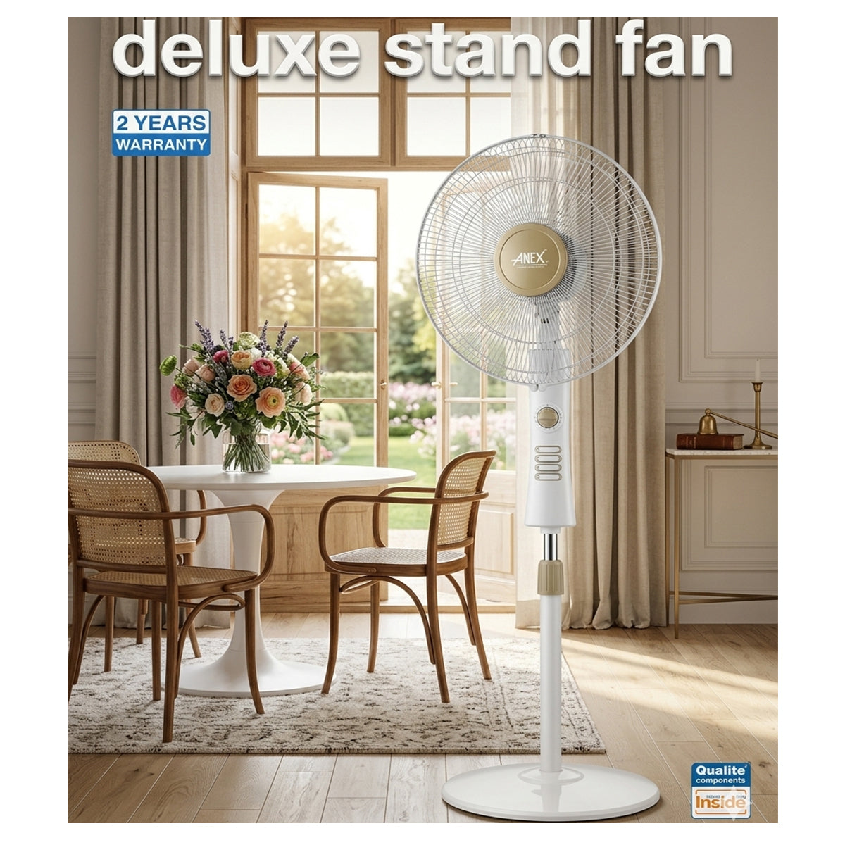 ANEX Deluxe Stand Fan AG-5053 - 16 Inch