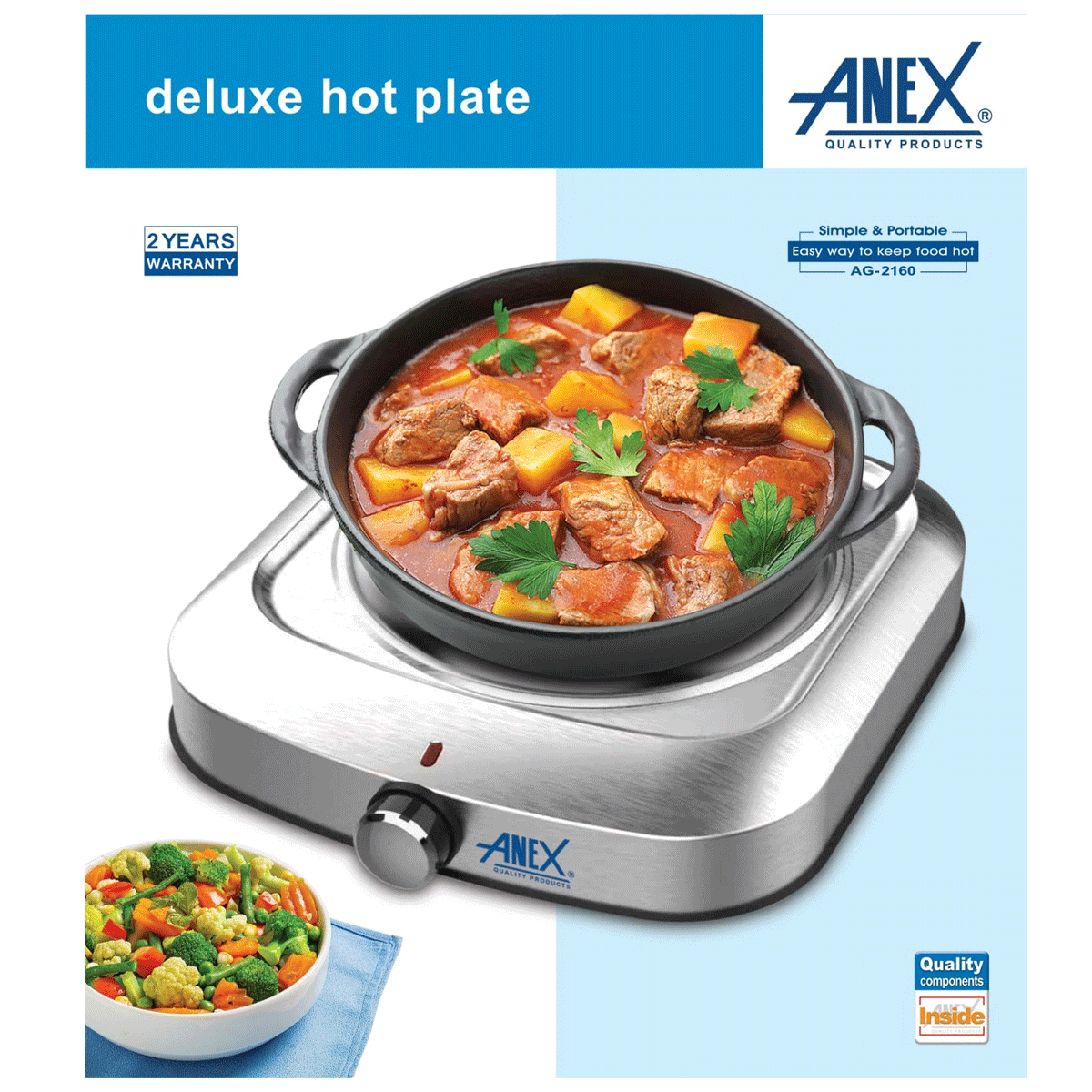 Anex Single Deluxe Hot Plate AG-2160