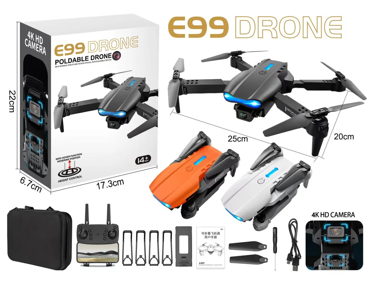 E99 Foldable 4K HD Camera RC Quadcopter Drone with Height Hold & Storage Case – Item No. E99