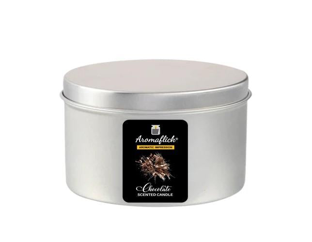 Chocolate Scented Candle in Silver Tin