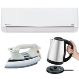 Dawlance Air Conditioner Frost Inverter 20 DC Inverter 1.25 Ton  Split AC Cool Only 14000 BTU + Premium Electric Kettle + Premium Iron