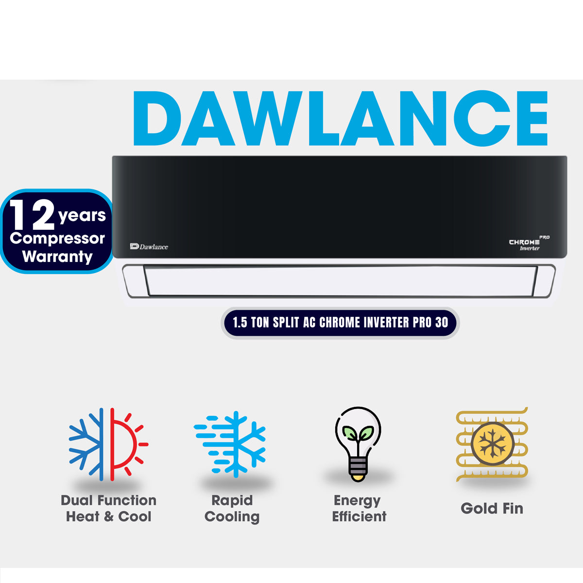 Dawlance 1.5 Ton Chrome Pro T3 Home Whiz Series Split AC