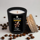 Coffee Scented Candle in Black Glass – Bold & Elegant