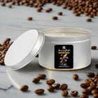 Coffee Scented Candle in Silver Tin