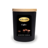 Coffee Scented Candle in Black Glass – Bold & Elegant