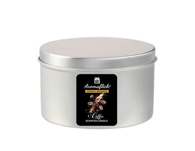 Coffee Scented Candle in Silver Tin