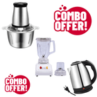 Premium Electric Meat Grinder/Copper + Premium 2 in 1 Blender Grinder + Premium Electric Kettle