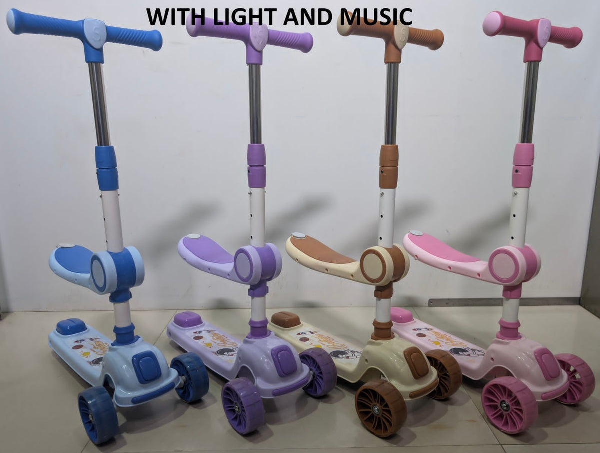 Kids Scooter with Seat, Light & Music