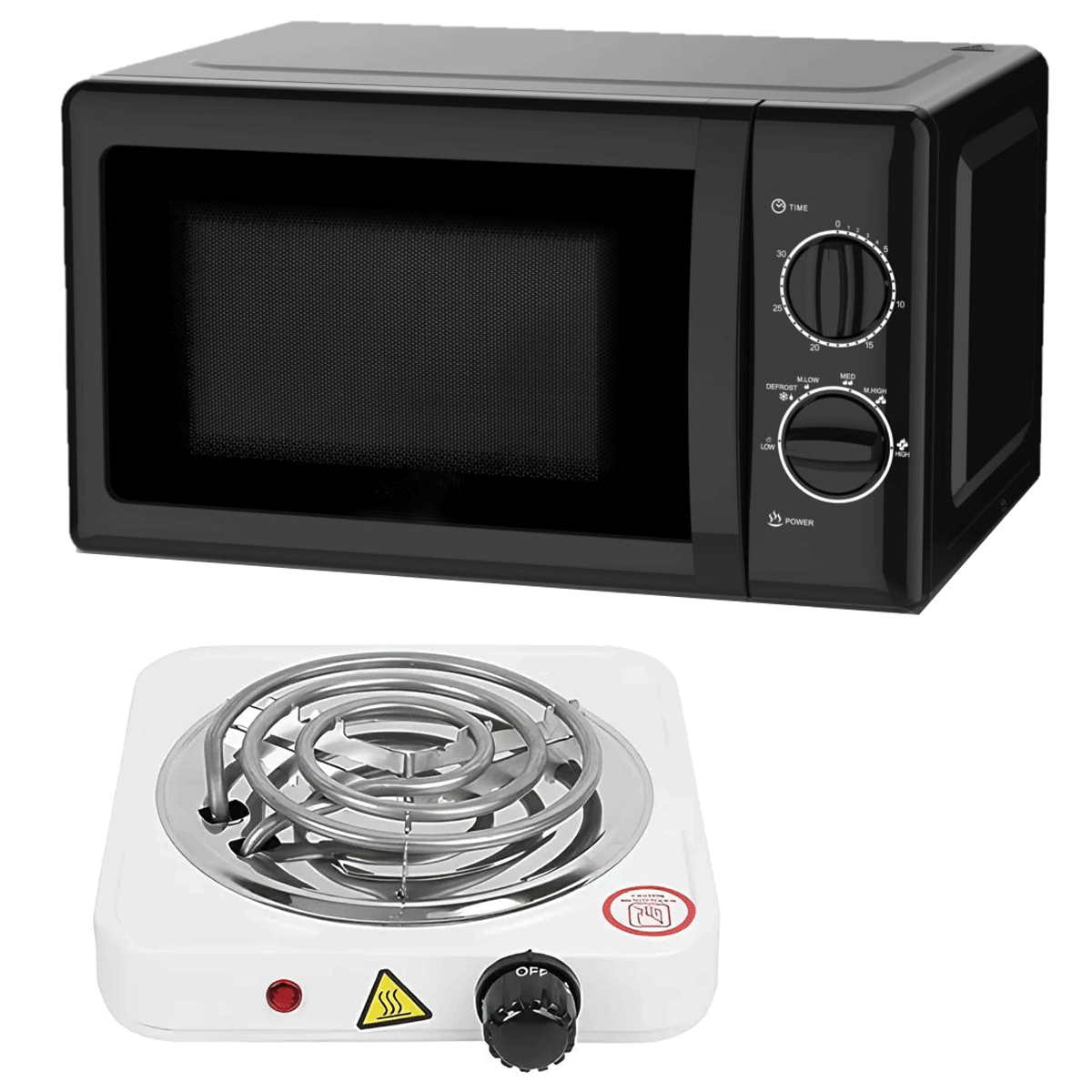 Premium 20L Solo Microwave Oven + Premium Electric Stove