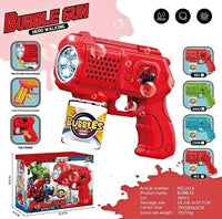 Kids Battery Operated Superhero Avengers Automatic Bubble Gun Toy Set with Lights – ITEM NO 101A