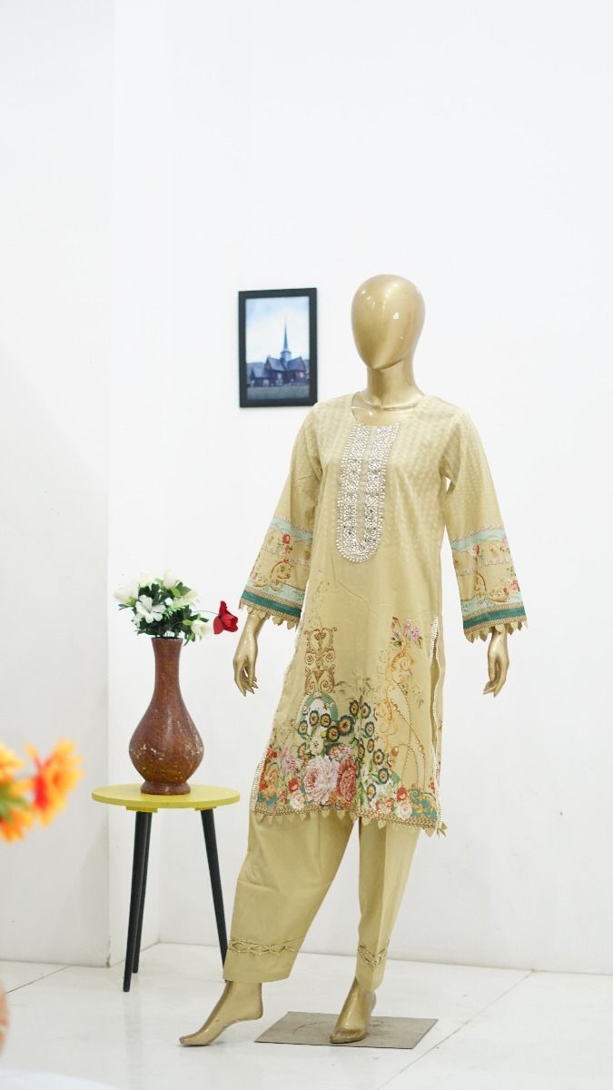 Surmawala Lawn | Printed Fabric 3 Piece Unstitched Collection - (Article 9) + Surmawala Sanan For Women EAU DE PARFUM - 50ML