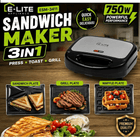 E-LITE ESM-3411 3-in-1 Sandwich Powerfull Performance