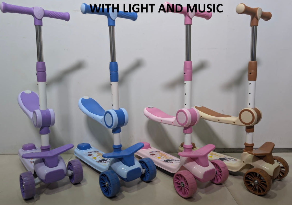 Kids Scooter with Seat, Light & Music