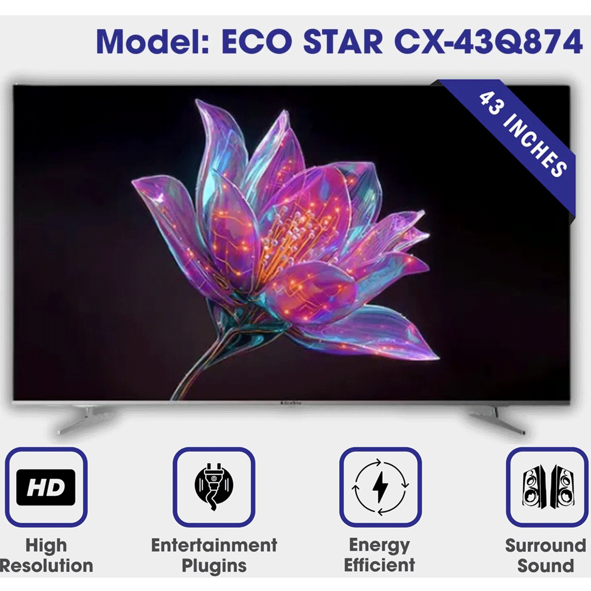 ECOSTAR LED 43″ CX-43Q874 4K UHD SMART QLED TV