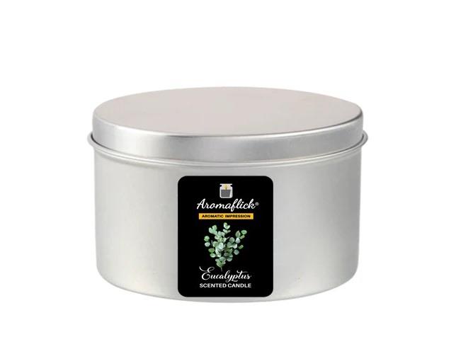 Eucalyptus Scented Candle in Silver Tin