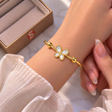 Golden Wings Butterfly Shell Cuff Bracelet