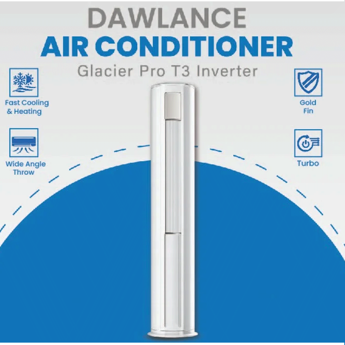 Dawlance Glacier Pro Inv 45 FS T3 Floor Stand AC – 2 Ton – T3 Inverter Technology