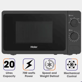 Haier HMW-20MBS/MWS Solo Microwave Oven (20 Liters, 700W)