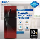 Haier Refrigerator Digital Inverter HRF-368 IFPA/IFGA/IFRA 13 Cu Ft-(Fresher & HCS Technology+Digital Control Panel+Turbo Fan+4 Temperature Sensors+ABT Technology+Inverter Compressor+Glass Door) Refrigerator