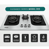 HANCO Hob Model 303 - Elegance Series - Burnova Brass Burners - Auto Ignition Stove - Latest Model