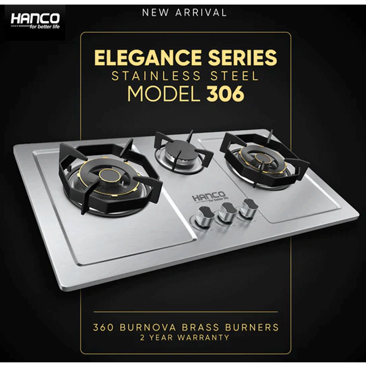 Hanco HANCO Hob Model 306 - Elegance Series - Burnova Brass Burners - Auto I ...