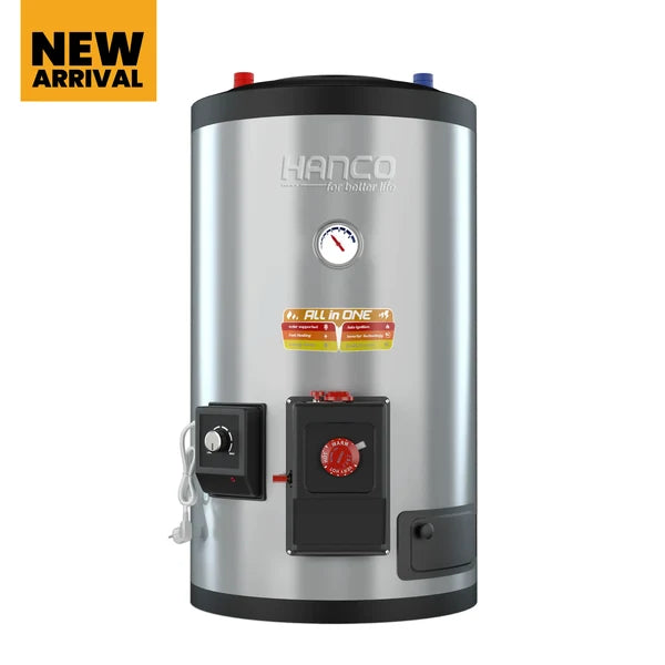 Hanco Semi Instant Electric + Gas Water Heater - 50 Liters Body Size