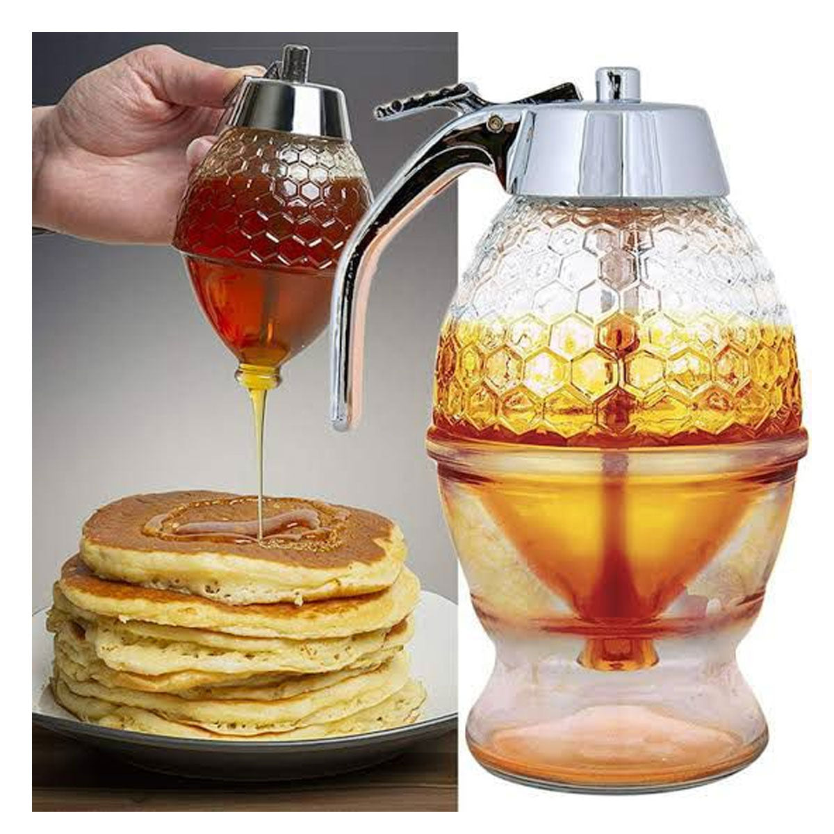 Acrylic Plastic Honey Dispenser Jar with Box Packing