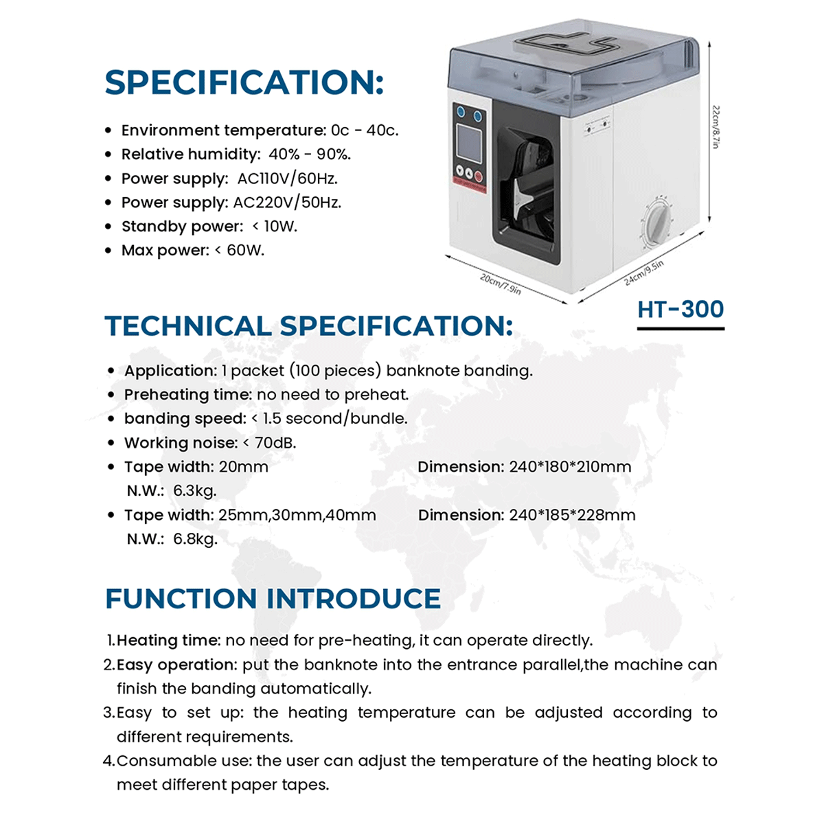 НОВТЕС HT-300 BANKNOTE BANDING MACHINE