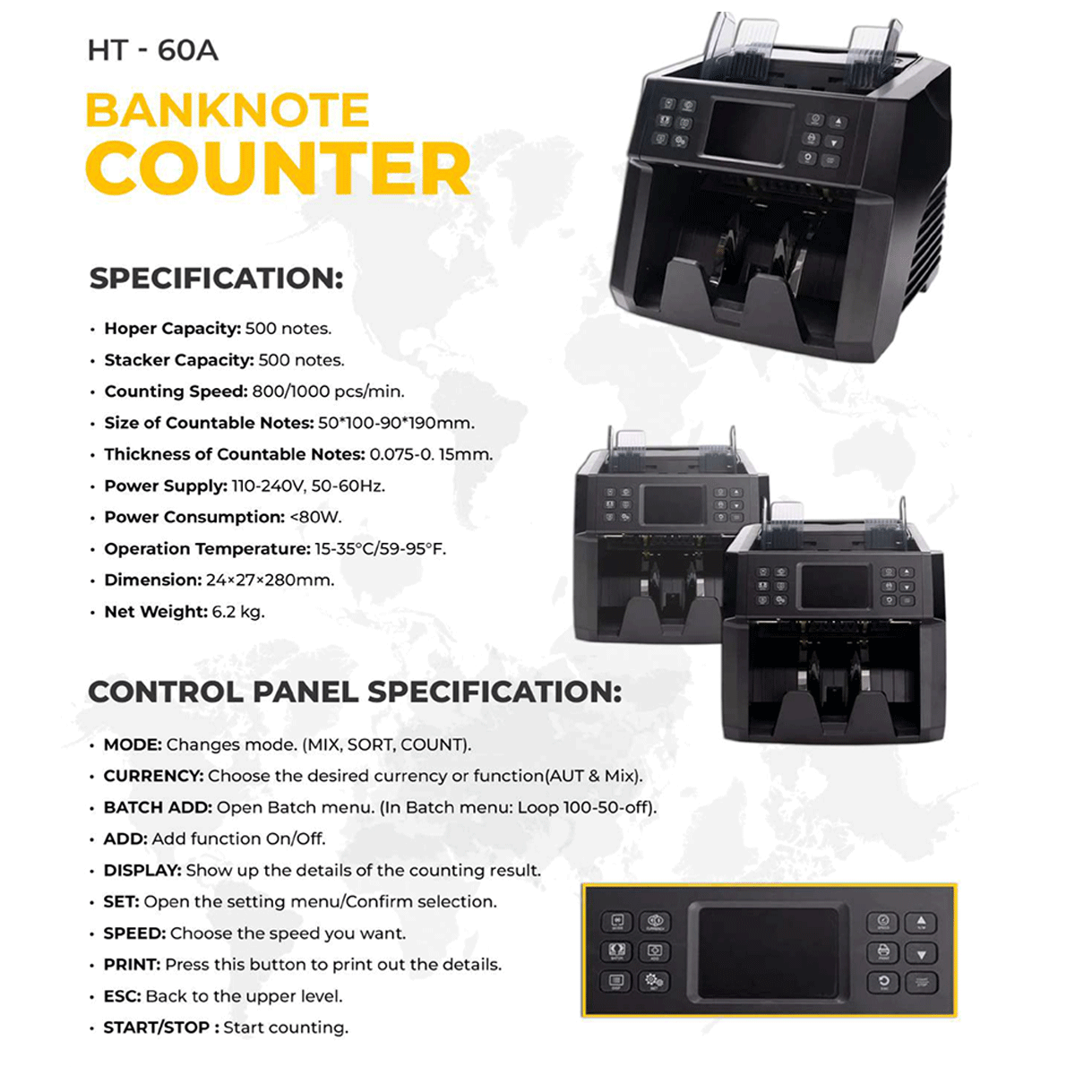 HOBTEC HT-60A BANKNOTE COUNTER