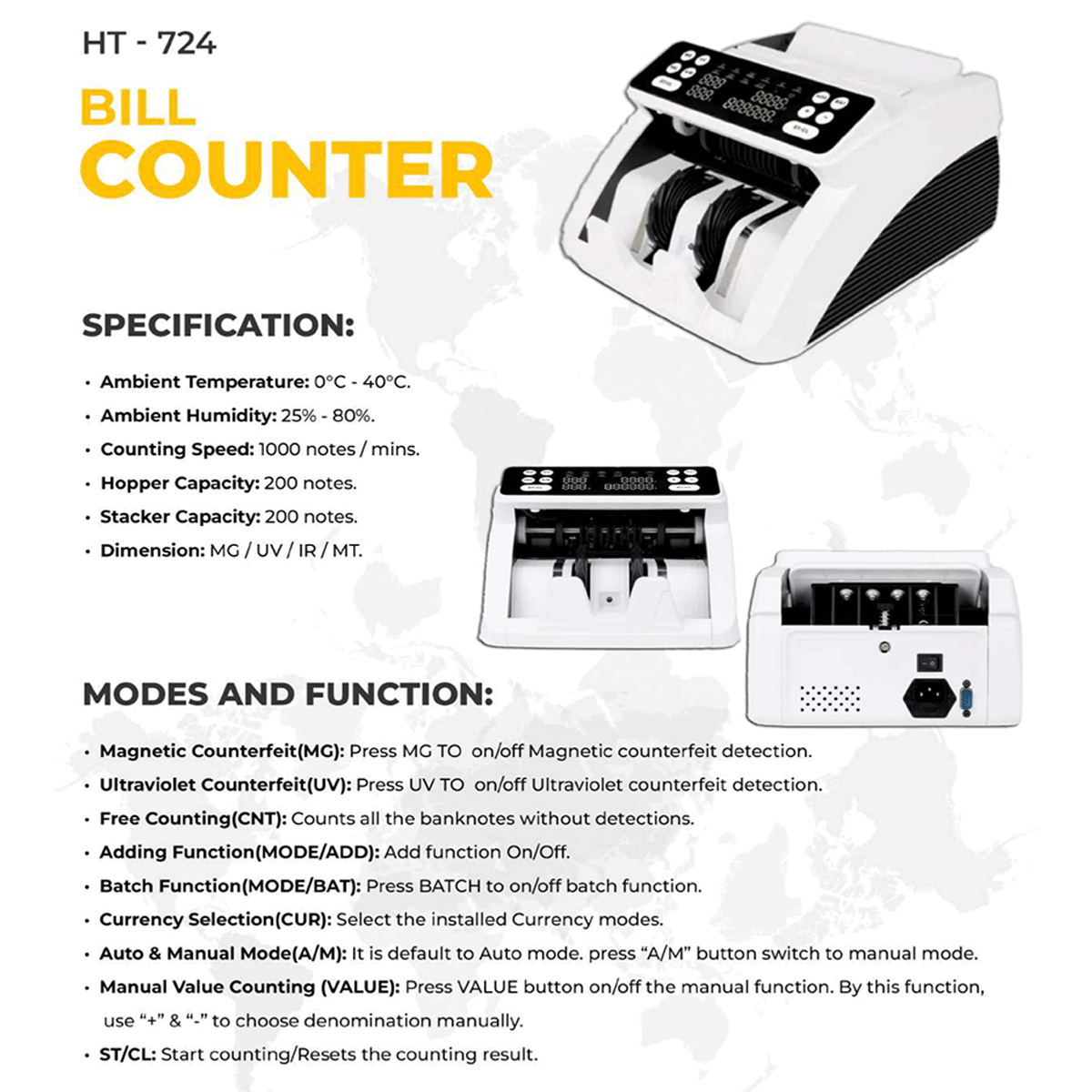 HOBTEC HT-724 BILL COUNTER