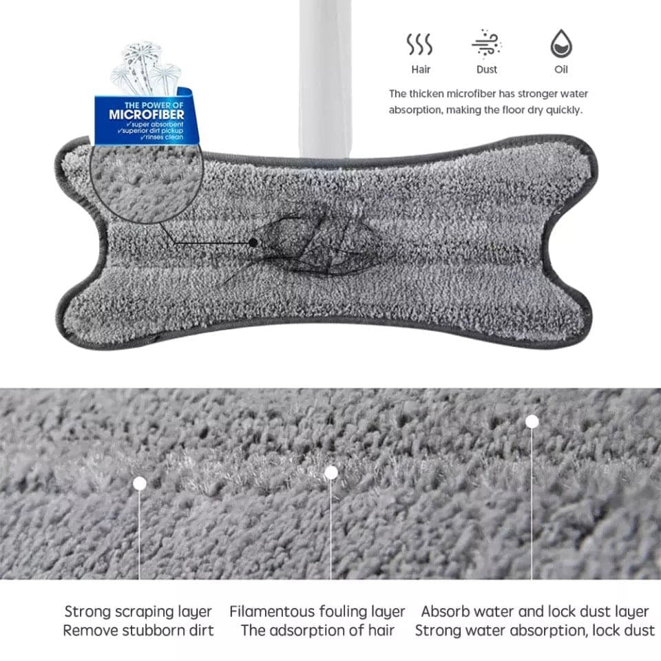 Twisted X-Type Microfiber Mop for Floor Cleaning
