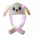 Cute Plush Rabbit Hat Moving Ears with LED Light