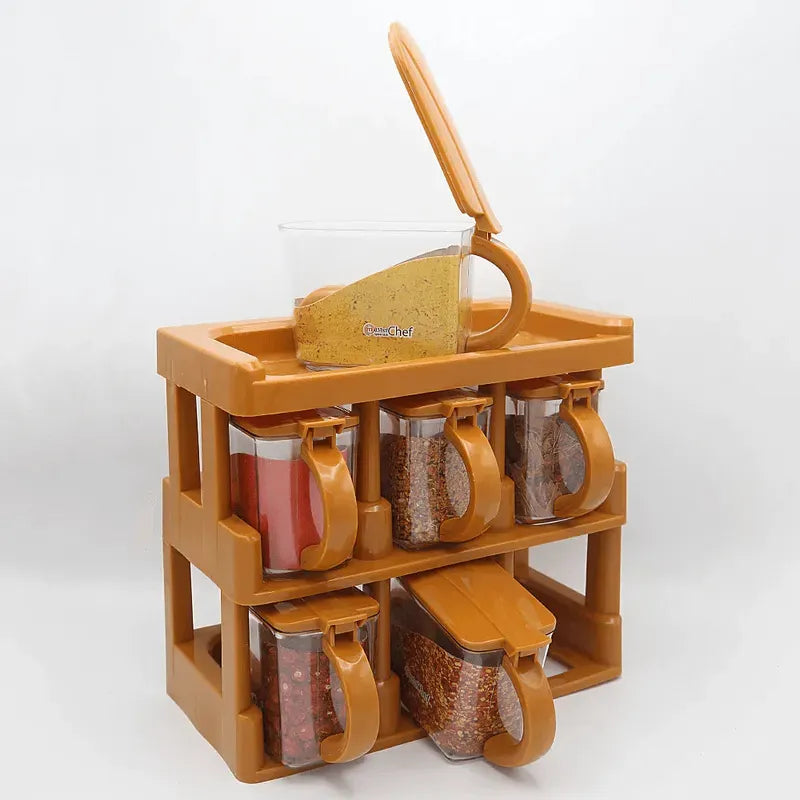 Master Chef Masala Rack With 6pcs Jar Set