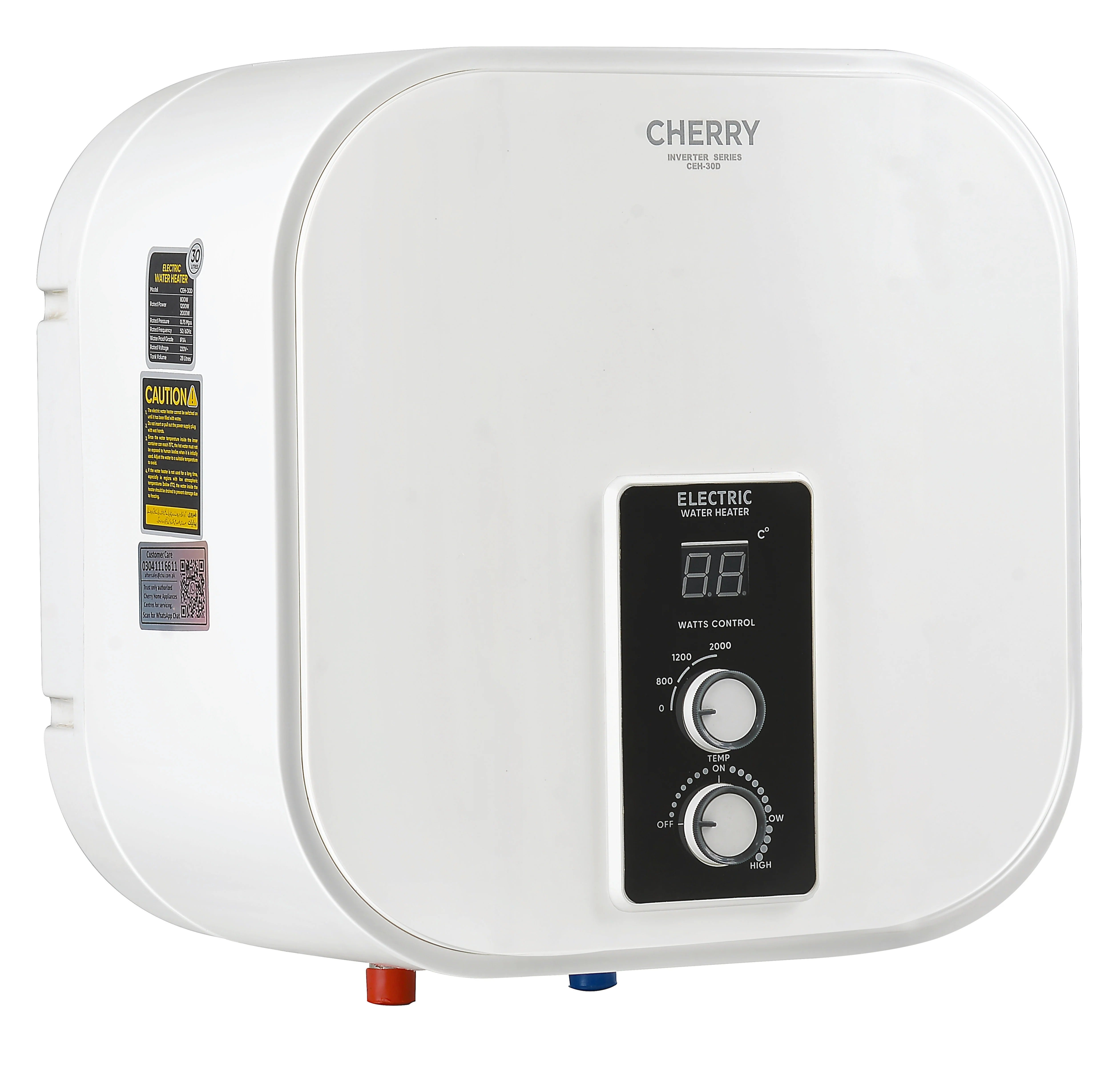 Cherry INVERTER Series CEH-30L Electric Water Heater | Digital Watt Control & Temperature Control, Inverter Energy Saving Geyser