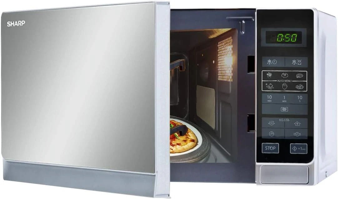 Sharp 20 Liters Digital Solo Microwave With Auto Cooking Menu Silver Color Model- R20MTS | 1 Year Warranty