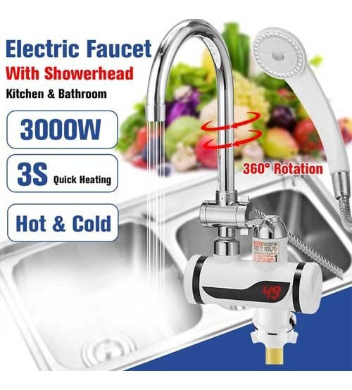Electric Faucet Tap Water Heater with Shower