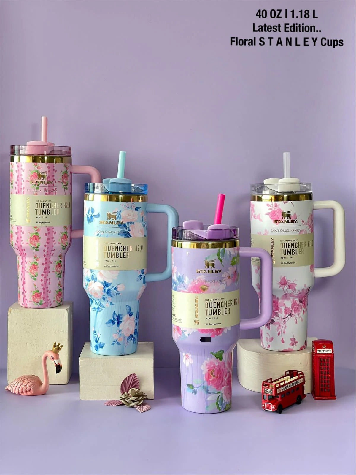 Stanley Floral Print Quencher H2.0 Insulated Tumbler (40 OZ | 1.18L)