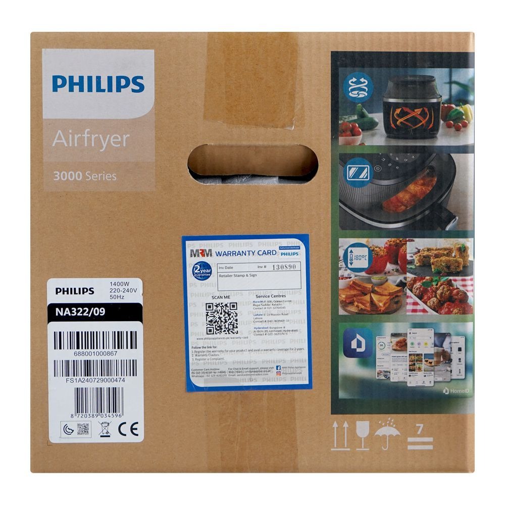 Philips NA322/09 3000 Series Air Fryer, 4.2 Liters, 1400W, 220-240V