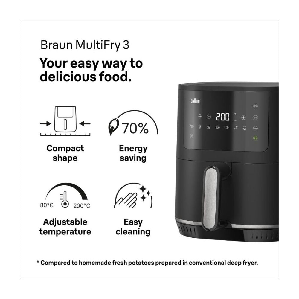 Braun MultiFry 3 Air Fryer, 4.3 Liters, 1500W, HF3030