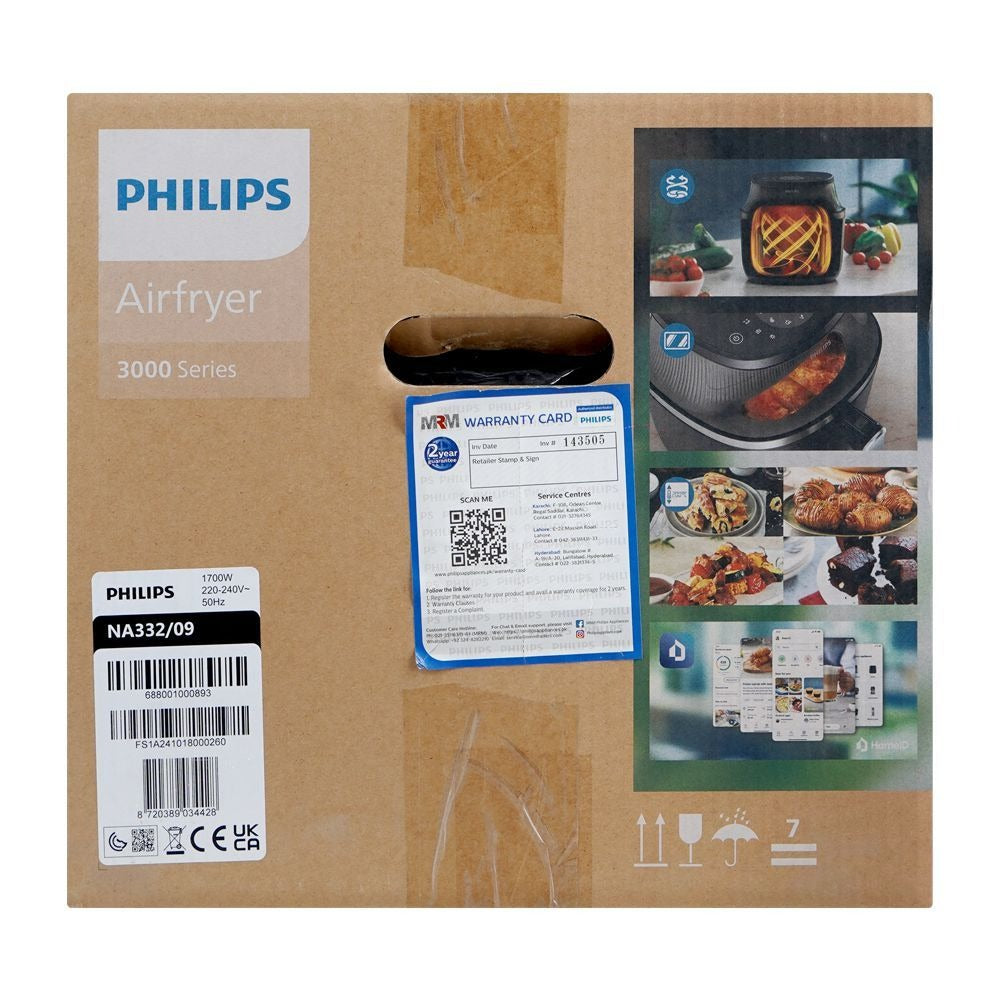 Philips NA332/09 3000 Series Air Fryer, 6.2 Liters, 1700W, 220-240V